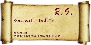 Rosivall Iván névjegykártya